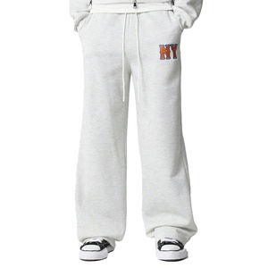Conjunto Deportivo Personalizado para Hombre, Gris, con Cierre, Pantalones Anchos y Sudadera con Capucha, Logotipo Bordado, Ropa Deportiva Casual - Product Image 4