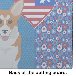 Red Pembroke Corgi USA American cocina de gran tamaño tabla de cortar para servir tabla decorativa de vidrio templado tabla de cortar utensilios de cocina - Product Image 5