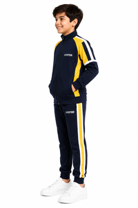 Conjunto Deportivo Livster para Niños, Chaqueta con Cierre Completo y Pantalones Deportivos en Azul Marino y Amarillo, para Entrenamiento - Product Image 2