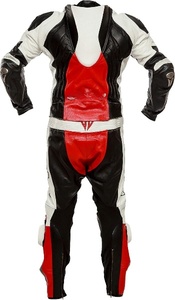 Men's Full Sleeve Motorcycle Racing <b>Suit</b> <b>Red</b> Black White Color Blocked Breathable All Seasons Leather - Product Image 4