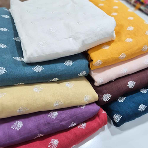 Tela de Algodón y Lino Premium, Ligera, Tejida, Dobby, Opaca, 100GSM, Bordada, Personalizada, Geotextil, Moda Europea - Product Image 3