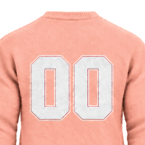 Custom Blush Pink Men Fuzzy Knit Sweater Crew Neck Long Sleeve Warm Casual Winter Pullover <b>Jumper</b> with Custom Raised Chest Logo - Product Image 4