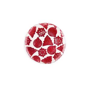 Excelsa – Assiettes à dessert de Noël, lot de 6, verre rouge, 22,5 cm, vaisselle de fête ronde - Product Image 1