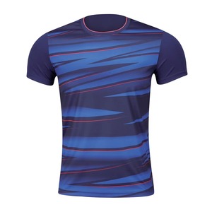 Uniforme de Tenis Azul Personalizado para Hombre, Jersey de Bádminton de Secado Rápido con Cuello Redondo, Camiseta de Entrenamiento Transpirable con Pantalones Cortos, Conjunto Deportivo - Product Image 4