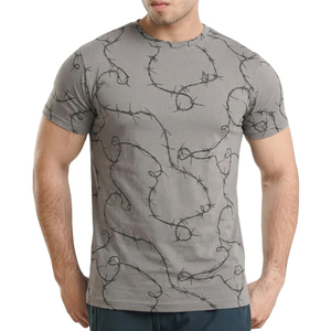 Camiseta de Manga Corta con Camuflaje para Hombre, Cuello Redondo, Corte Ajustado, Secado Rápido, Tejido de Punto, Camisa Informal con Estampado de Poliéster - Product Image 4