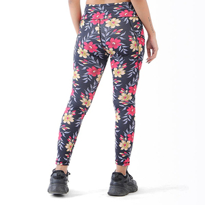 Nouveau Legging de Yoga Tendance Taille Haute Longueur Intégrale à Motifs Floraux en Spandex et Polyester Extensible dans les Quatre Sens avec Taille Élastique - Product Image 5