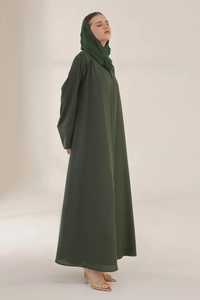 Women's Solid Color <b>Kaftan</b> Abaya Dress Autumn Winter Turkish Style Polyester Maxi Dress Hijab Belt Reminiscent Burqa - Product Image 3
