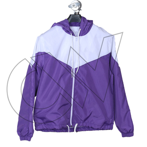Veste de course coupe-vent pour homme de qualité supérieure, couleur gris marine, avec blocs de couleur, fermeture éclair intégrale et logo sur la manche gauche, style sportif, idéale pour le printemps - Product Image 3
