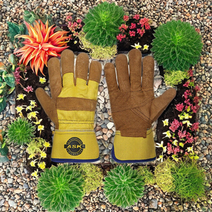 Gants de travail en cuir de vachette robustes Gants de sécurité pour la ferme de jardinage industriel avec protection doublée de coton - Product Image 5