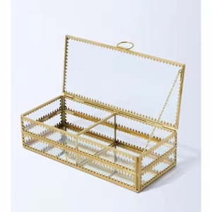 Boîte de rangement exclusive en métal pour bijoux, bagues, boucles d'oreilles, colliers, usage domestique - Product Image 1