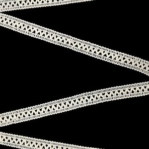 Tela de encaje de seda 100% de primera calidad, transpirable, de secado rápido, con patrón en zigzag, ligera, con borde decorativo para vestidos y decoración del hogar. - Product Image 1