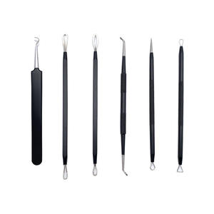 Kit d'outils de beauté en acier inoxydable pour le visage : aiguilles à points noirs, pinces à cuticules et clips anti-acné - Product Image 1