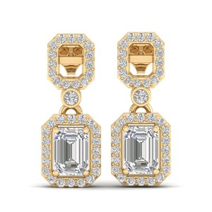 Boucles d'oreilles pendantes REYES, nouveau design, argent sterling 925, diamant HPHT CVD cultivé en laboratoire, pour femmes, or jaune 14 carats, bijoux fins pour mariage - Product Image 2