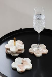 Handcrafted Marble Stone <b>Coaster</b> Set Heat Resistant Modern Design Durable <b>Drink</b> <b>Coasters</b> for Coffee Tea Wine Glasses Dining - Product Image 6