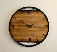 Qualité maison décorative bois horloge murale aiguille mouvement mécanique 30mm plaque épaisse Design moderne pour salon chambre bureau