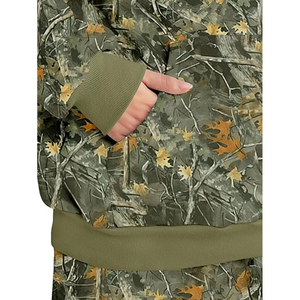 Conjunto de Sudadera con Capucha de Algodón y Forro Polar para Mujer, Pantalones Deportivos de Pierna Recta, Atuendo Cómodo con Estampado de Camuflaje - Product Image 6