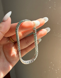 Women's 925 Silver Luxury Princess Cut Lab Grown D Color IGI Certified Diamond <b>Bracelet</b> 25-30 GM Everyday Wear - Product Image 3