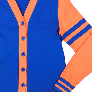 Cardigans universitaires SSU pour hommes et femmes, bleu et orange, col en V, pulls tricotés avec boutons décoratifs, vêtements d'hiver pour la fraternité et l'université - Product Image 5
