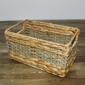 <b>Water</b> Hyacinth Rustic Foldable <b>Storage</b> Basket Multifunctional Room <b>Storage</b> <b>Container</b> for Kitchen Dining Home Decoration - Product Image 6