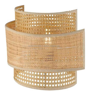Pantalla de pared de ratán natural Proveedor de accesorios de iluminación hechos a mano OEM Durable Sostenible Personalizable de Vietnam - Product Image 5