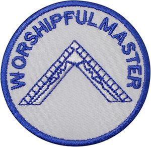 Masonic Worshipful Master Patch <b>Machine</b> Embroidery – Iron-On Back – Freemason <b>Badges</b> Regalia & Emblems - Product Image 1
