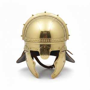 หมวกนักรบเทมพลาร์ยุคกลาง หมวกเกราะนักรบเทมพลาร์ ของตกแต่งบ้านและสำนักงานทำจากโลหะเหล็กโบราณ - Product Image 1