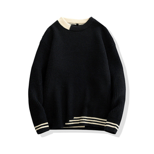 Pulls décontractés pour hommes, couleur unie, couche intérieure chaude, pull tendance de haute qualité, matière acrylique - Product Image 2