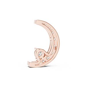 Colgante de Luna Creciente de Oro con Diamante Cultivado en Laboratorio, Corte Brillante Redondo, Joyería de Lujo para Regalo de Boda - Product Image 3