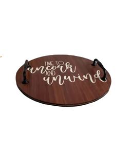 Plateau de service en bois naturel à un niveau, couleur personnalisable, finition polie, vaisselle, rangement, multifonction, portable - Product Image 6