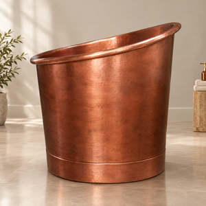 Baignoire autoportante Daystar Trade en cuivre, forme ovale, de luxe, artisanale, durable, pour adultes, usage domestique, sans couvercle - Product Image 2