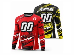 Maillot de motocross BMX personnalisé avec nom, numéro et logo – Pour tout-petits, jeunes et adultes – T-shirt de course tout-terrain – Équipement d'équipe personnalisé – Vente en gros OEM - Product Image 4