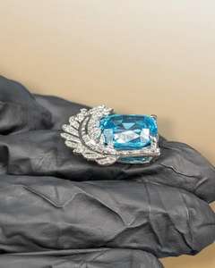 Colgante Idyllia con Diamante Azul Cultivado en Laboratorio, Plata 925, Collar Versátil y Elegante, Joyería de Boutique para Mujer - Product Image 6