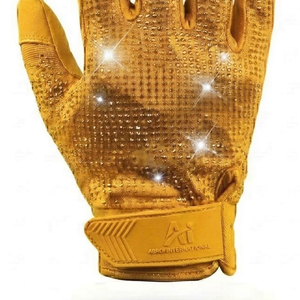 Guantes de Fútbol Americano con Cristales de Color Amarillo, Diseño Personalizado, Protección Completa de la Palma, Ligeros, con Más de 1000 Cristales - Product Image 4