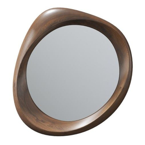 Miroir mural rond avec cadre en bois fini à la main, qualité galerie, décoration intérieure classique et contemporaine, accent pour salle de bain à prix abordable - Product Image 2