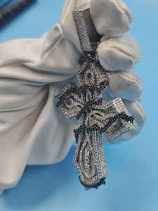 Colgante de Cruz VVS Moissanite Totalmente Cubierto de Diamantes, Colgante de Plata 925, Joyería de Moda para Raperos, Colgante Hip Hop, Joyería de Fe Cristiana - Product Image 2