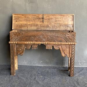 La Mejor Colección de Mesas de Consola Hechas a Mano en Madera Maciza, Diseño Tradicional de Pavo Real, Arte Antiguo del Himalaya - Product Image 4