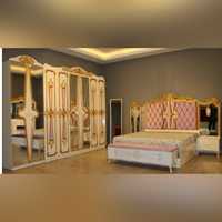 Ensemble de chambre à coucher complet, panneau de particules personnalisé, design moderne capitonné, rangement, housse amovible - Haute qualité, abordable, garantie 1 an