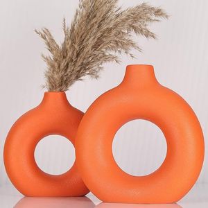 Vase décoratif, pot de fleurs décoratif, vase de luxe pour centre de table, vase à finition texturée, vase artistique pour centre de table - Product Image 5