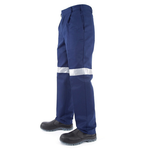 Pantalons de travail de classe 2 pour hommes, design personnalisé, bleu avec bandes réfléchissantes, dernière tendance - Product Image 4