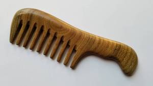 Handmade 100% Natural Green Sandalwood Hair <b>Comb</b> <b>Wide</b> Tooth Wooden <b>Comb</b> for Curly Hair -for Home Use Natural Crafts & Crafts - Product Image 3