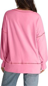 Sweat-shirts chauds d'hiver pour femmes, vêtements de sport décontractés avec logo, hauts amples noirs / pull - Product Image 6