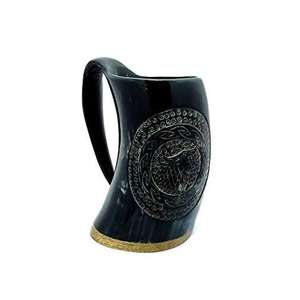 Jarra de Cerveza de Cuerno de Búfalo Vikinga 100% Natural Hecha a Mano para Exportación al por Mayor - Product Image 3