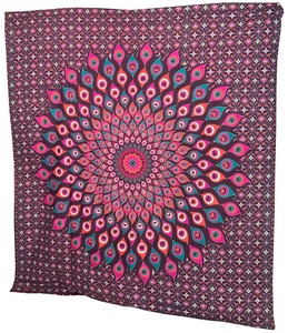 Tapiz bohemio para decoración de pared, arte abstracto, estampado en tela, decoración interior cuadrada, flores, plantas, patrón, estilo bohemio - Product Image 3
