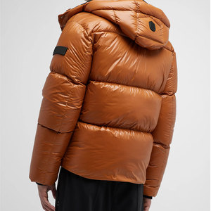Men Streetwear Hooded Shiny Puffer <b>Jacket</b> Winter Fashion Casual Thick Windproof Zipper Closure Outdoor Wear Padded Puffer <b>Jacket</b> - Product Image 2