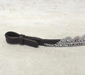 Bridelet en cuir de luxe avec incrustation de cristaux étincelants |   Bridon élégant pour chevaux à usage équestre - Product Image 3