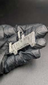 Pendentif Plaque Nominative Personnalisée Moissanite Iced Out en Argent Sterling 925, Lettres Audacieuses, Bijou Hip Hop Personnalisé - Product Image 6