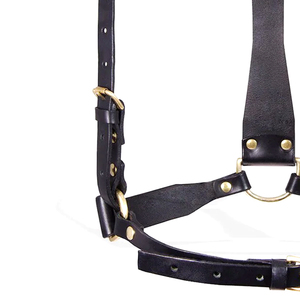 Arnés de Hombro Ajustable de Cuero para Hombre, Cinturón de Pecho Negro con Hebillas de Latón, Accesorio de Moda Gótico Punk Urbano - Product Image 6