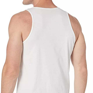 เสื้อกล้ามสีขาวสำหรับผู้ชายปี 2026 ขายส่งเสื้อผ้าออกกำลังกายฟิตเนสสำหรับยิม ขายดี 220 กรัม โพลีเอสเตอร์ พิมพ์ลายตกแต่ง - Product Image 4