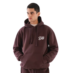 Sweat-shirt à capuche personnalisé marron foncé pour femme, en molleton épais, avec cordon de serrage, style streetwear, vente en gros - Product Image 1