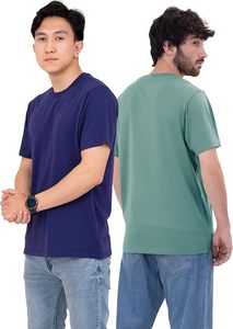 เสื้อยืดลำลองผ้าฝ้ายออร์แกนิค 100% ทรงปกติ พิมพ์ลายดิจิทัลคุณภาพสูง พร้อมโลโก้แบบกำหนดเอง ดีไซน์เรียบง่าย สำหรับผู้ชาย - Product Image 2